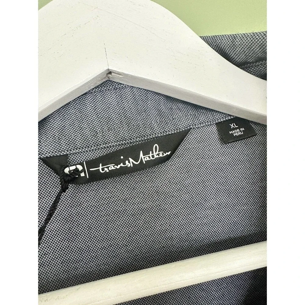 Travis Mathew Polo Shirt Long Sleeve Mens Sz XL Oceanside Heather Lexus Grey‌ - Picture 3 of 7